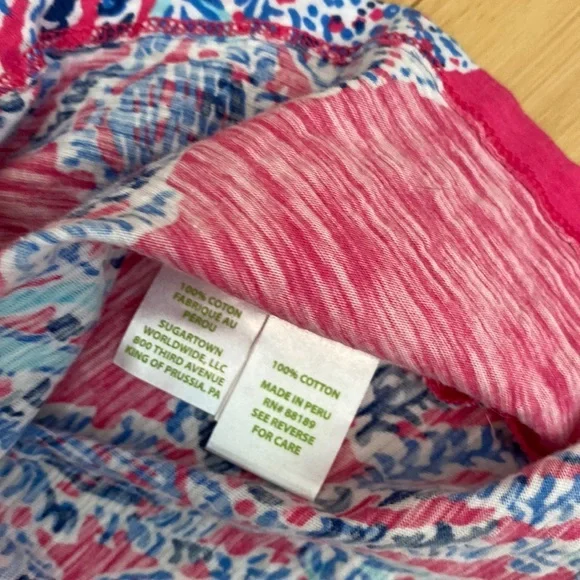 Lilly Pulitzer Strapless Ruffled Wiley Tube Top - Pink | Peach | Navy - Size XS - Picture 14 of 17